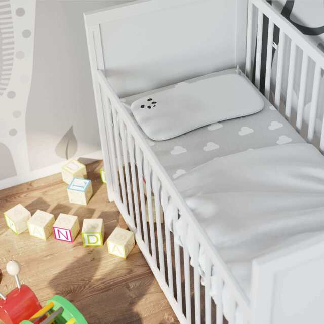 Baby Memory Foam Bamboo Pillow - Cot Bed - 45 x 25 x 3cm - image 1
