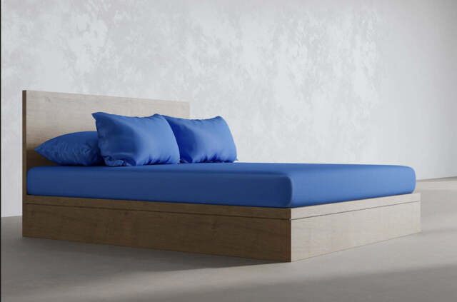 100% Bamboo Bedding - Fitted Sheet - Deep Sea Navy - EU Emperor - image 1