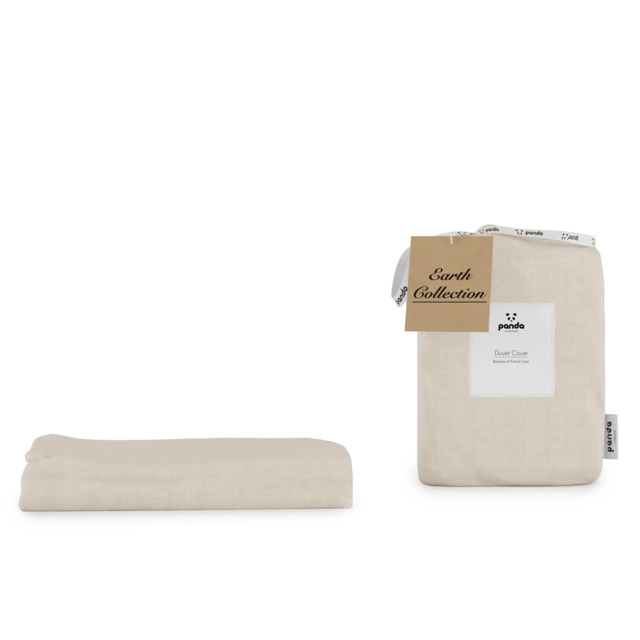Bamboo & French Linen Bedding - Duvet Cover - Natural - UK Double - image 1