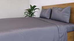 100% Bamboo Bedding - Flat Sheet - Urban Grey - UK Super King