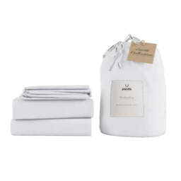 Bamboo & French Linen Bedding - Complete Bedding Sets - Silver Lining Grey - UK Double - thumbnail 3