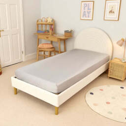 Kids 100% Bamboo Bedding - Fitted Sheet - Quiet Grey - Cot