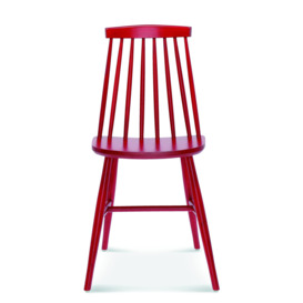 "Meg Wood Dining Chair, Red "