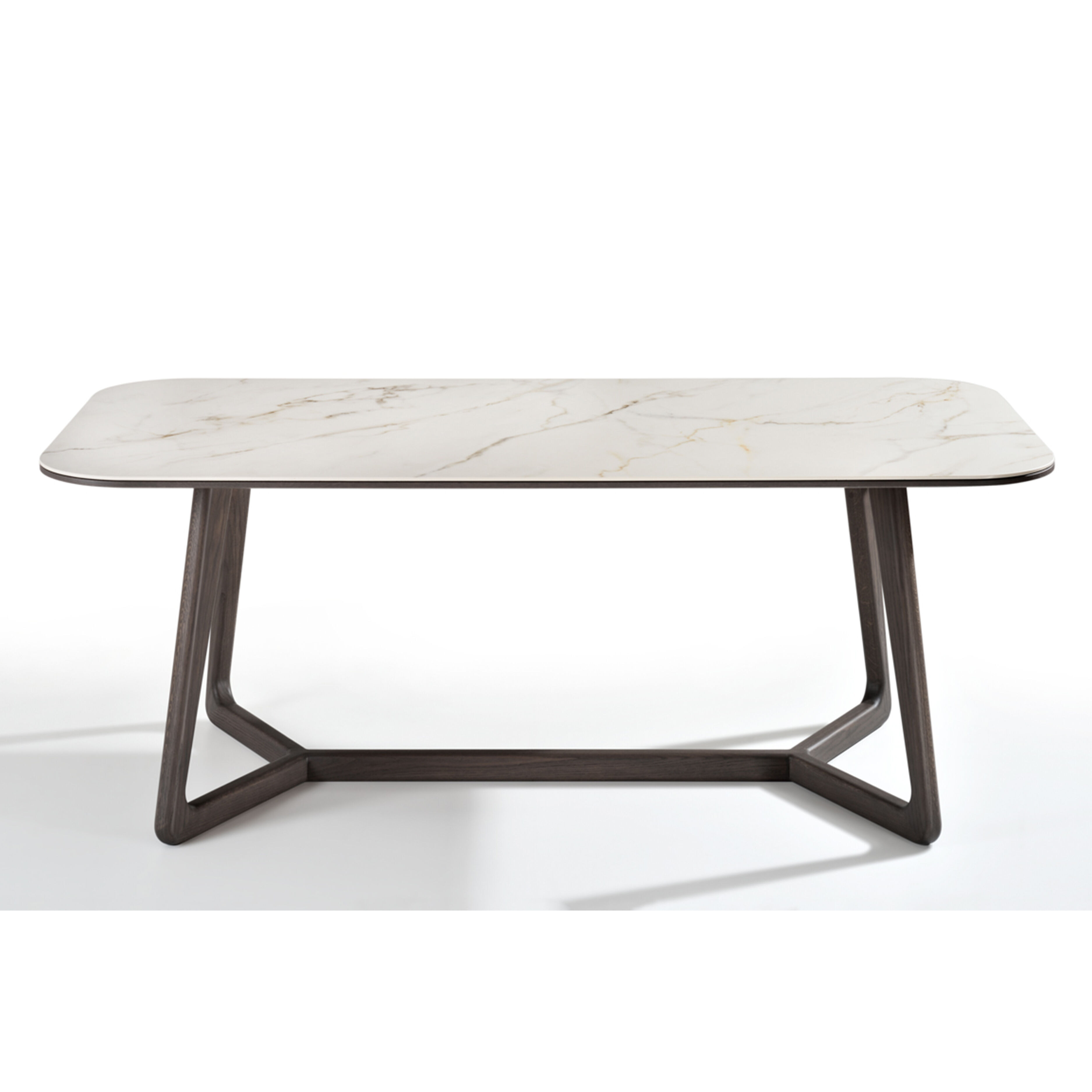 Totem Marble-effect Ceramic Top Dining Table 200cm, White