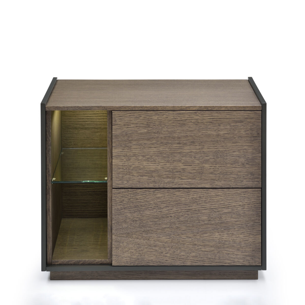 Tosca Bedside Table 60cm, Smoked Oak