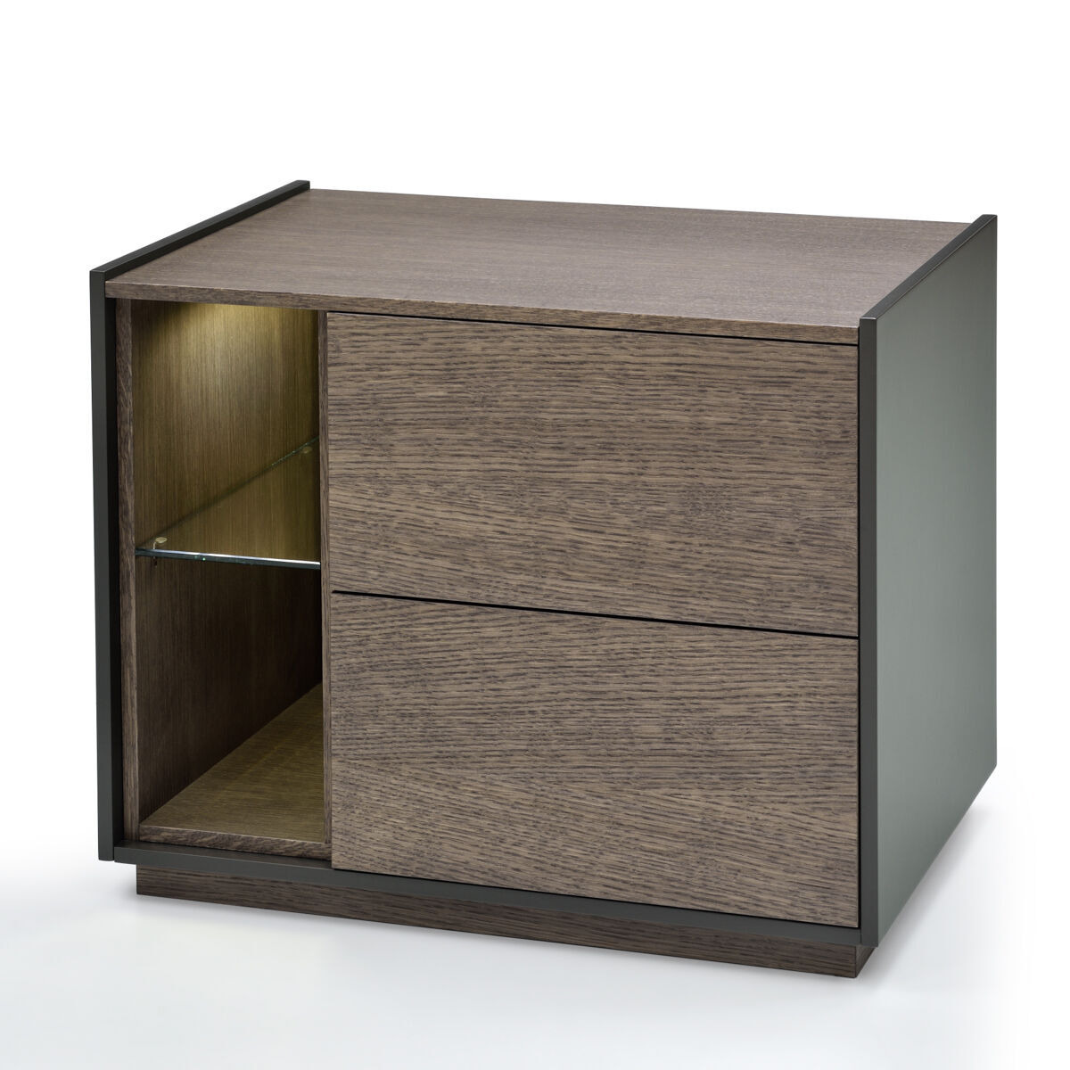 Tosca Bedside Table 50cm, Smoked Oak