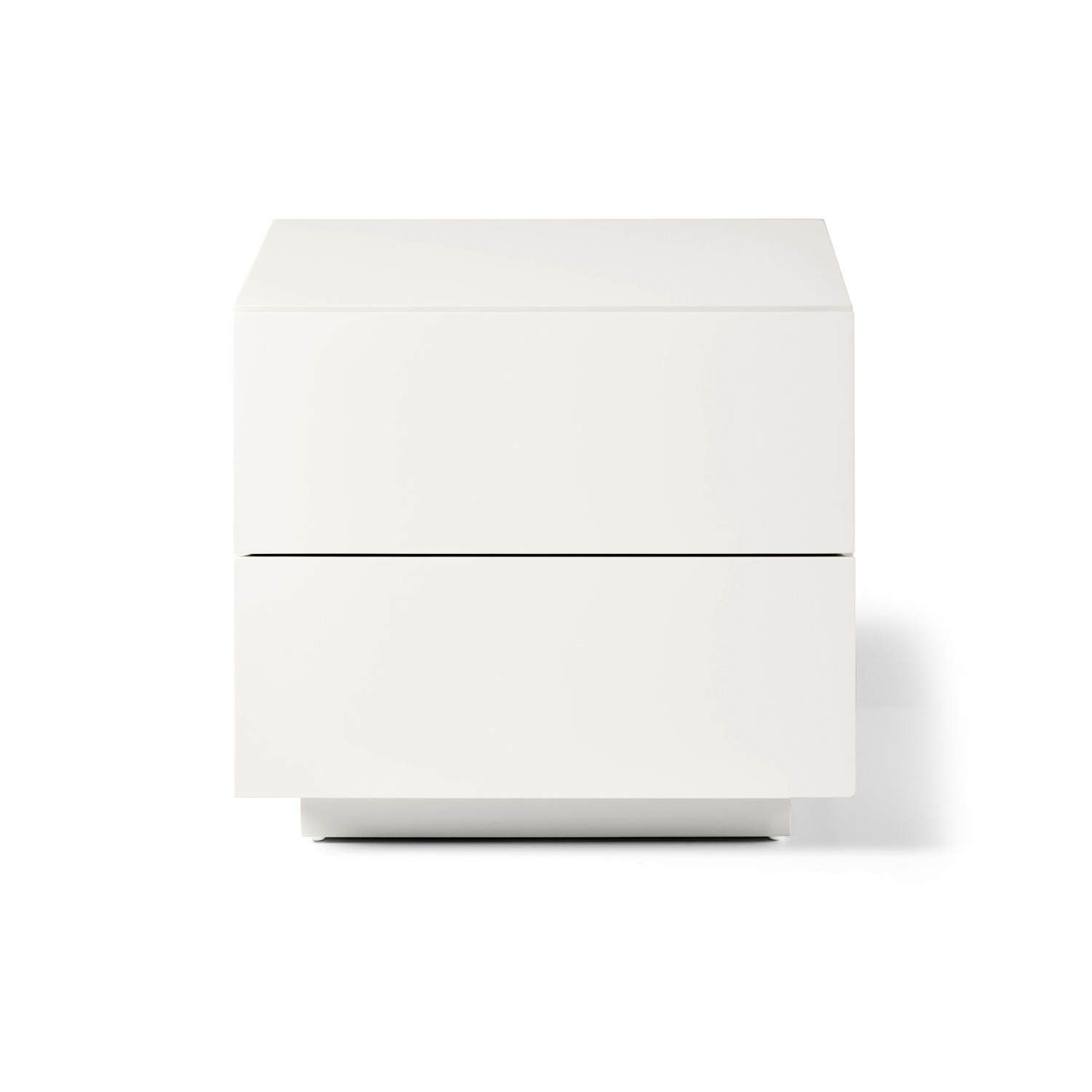 Miro Lacquer Bedside Table 60cm, 2 Drawer, Cream