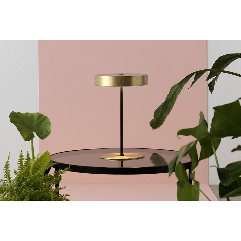 Amber LED Table Lamp, Matt Brass