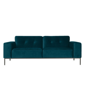 Tamara 3 Seater Velvet Sofa, Turquoise
