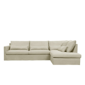 Solange Linen Corner Sofa, Right Hand, Nature Light Beige