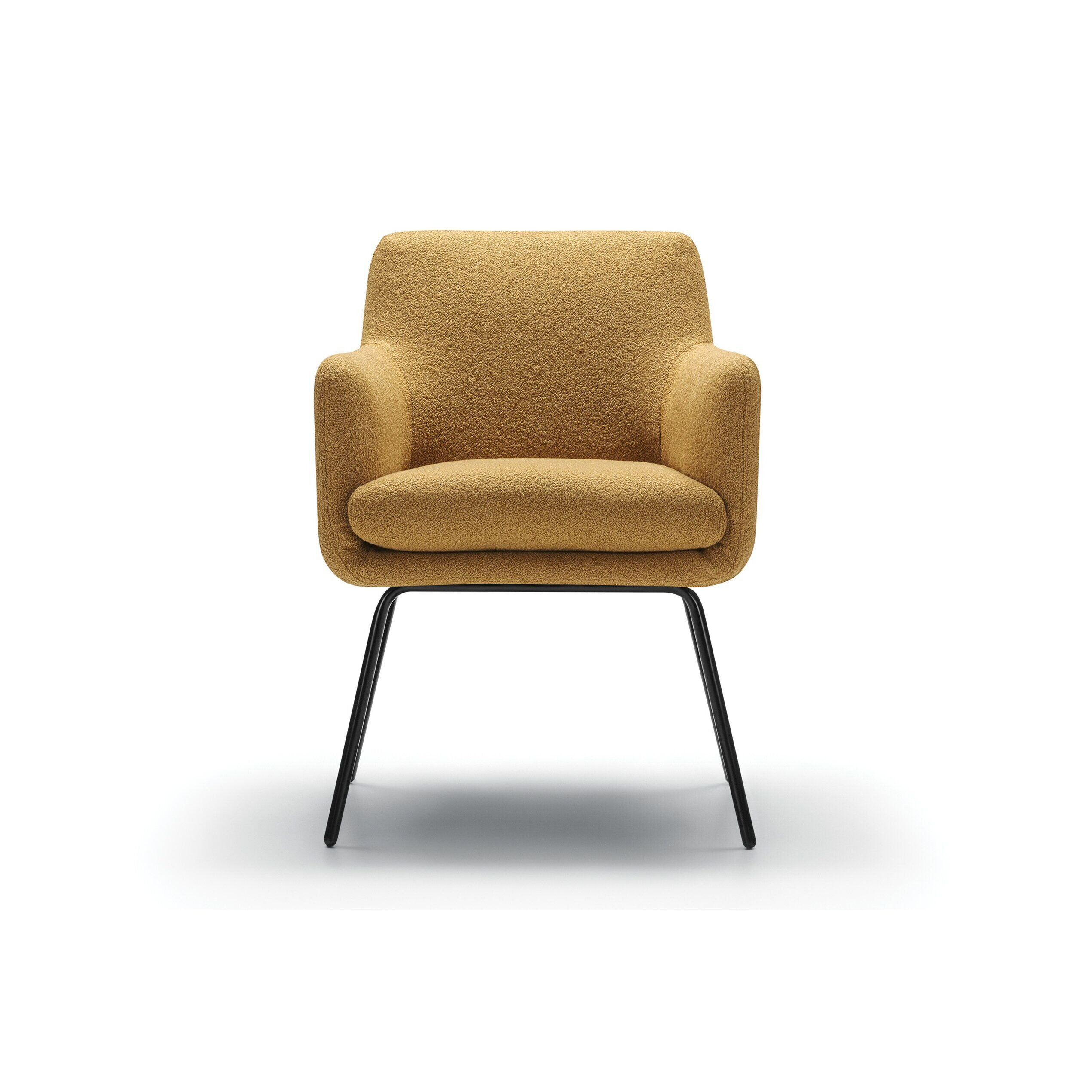 Mylo Boucle Dining Chair, Mustard
