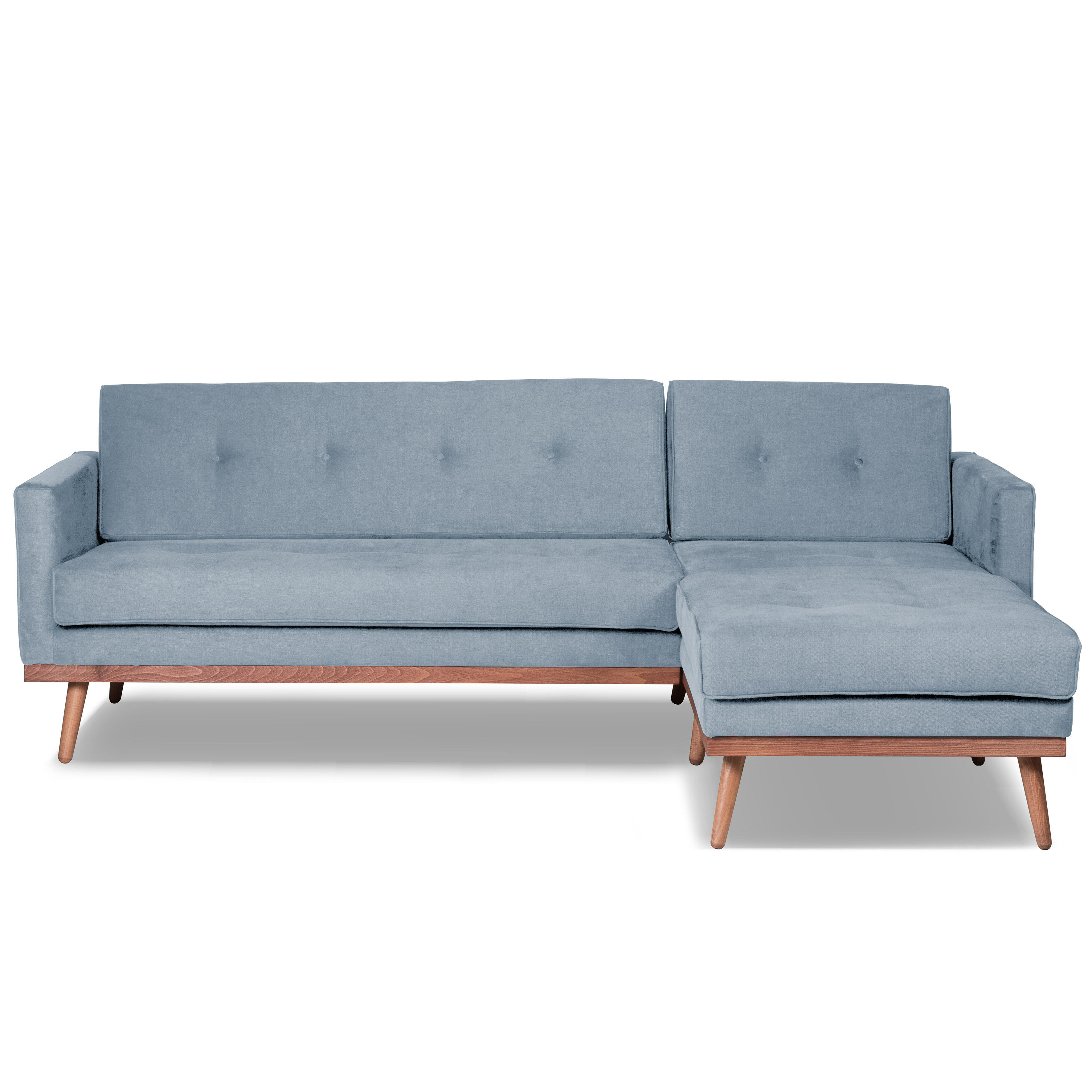 Hugo Linen Corner Sofa-Bed - Right Hand, Sky Blue