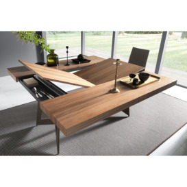 Dakota 8-12 Seater Extendable Square Dining Table Walnut Finish