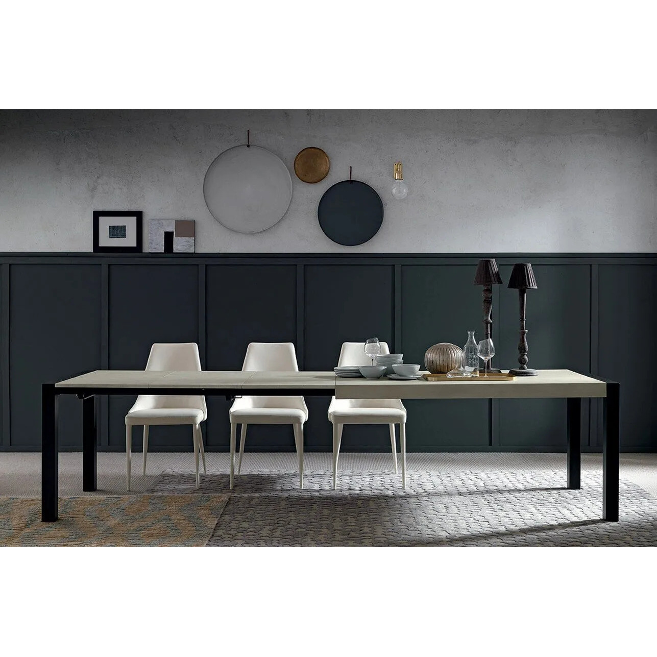 Argon  Extending Dining Table 140/290 cm , Cement-effect