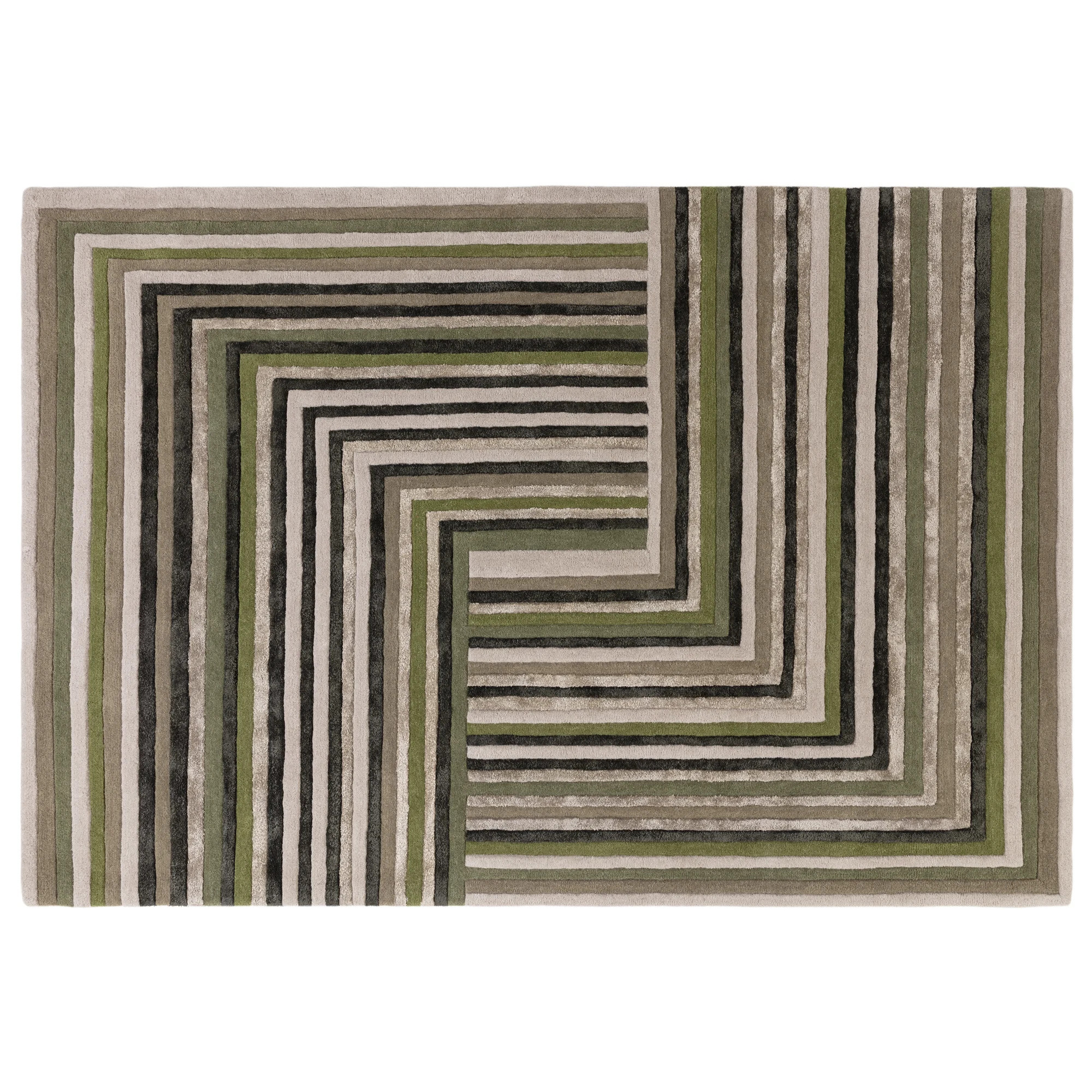 Lars wool hand tufted rug 160 x 230  cm , Forest Green