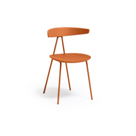 Compass Metal Frame Dining Chair, Orange