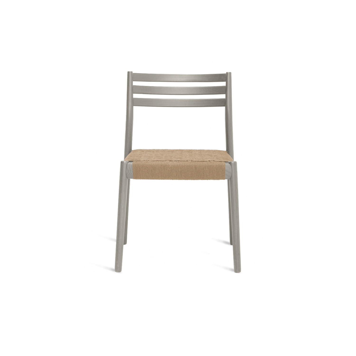 "Bogart Stackable Wood Dining Chair, Woven Cord Seat, Grey "