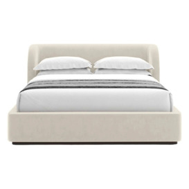 Giacomo UK Double Size Velvet Bed 135cm, Cream