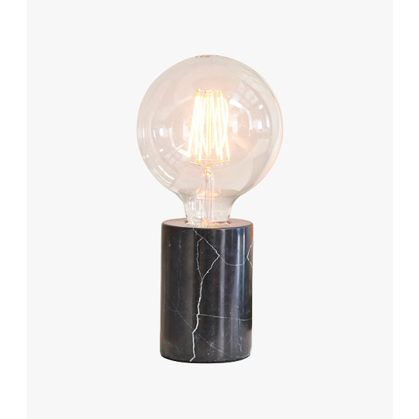 Hazel Retro Table Lamp in Black Marble