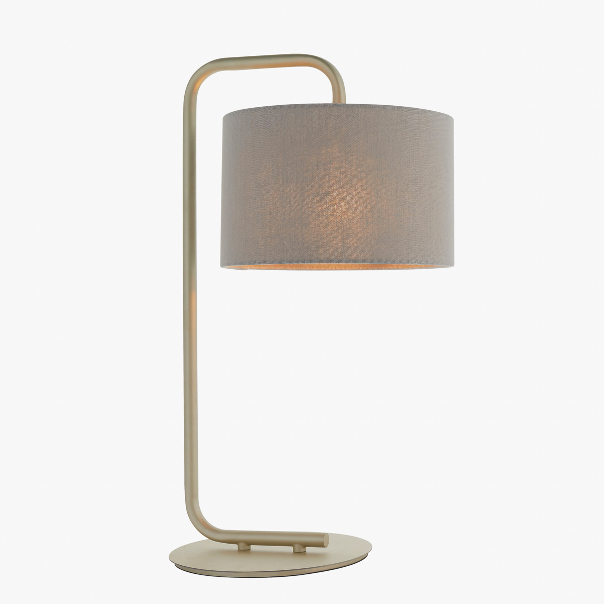 Harlee Champagne Table Lamp with Grey Shade