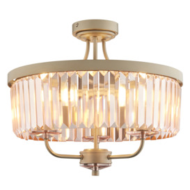 Aurora Princess Semi Flush Glass Light in Blush