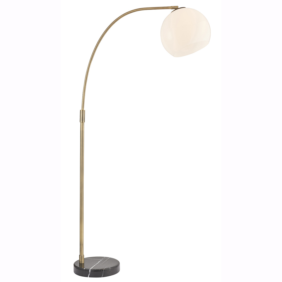 Hazel Opal Glass Floor Lamp in Antique Brass