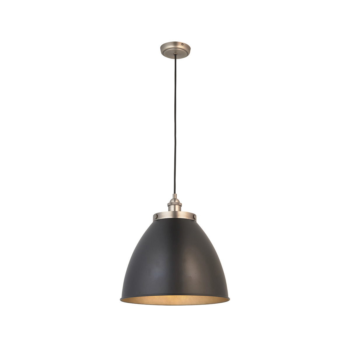 Fletcher Large Pendant in Aged Pewter and Matt Black