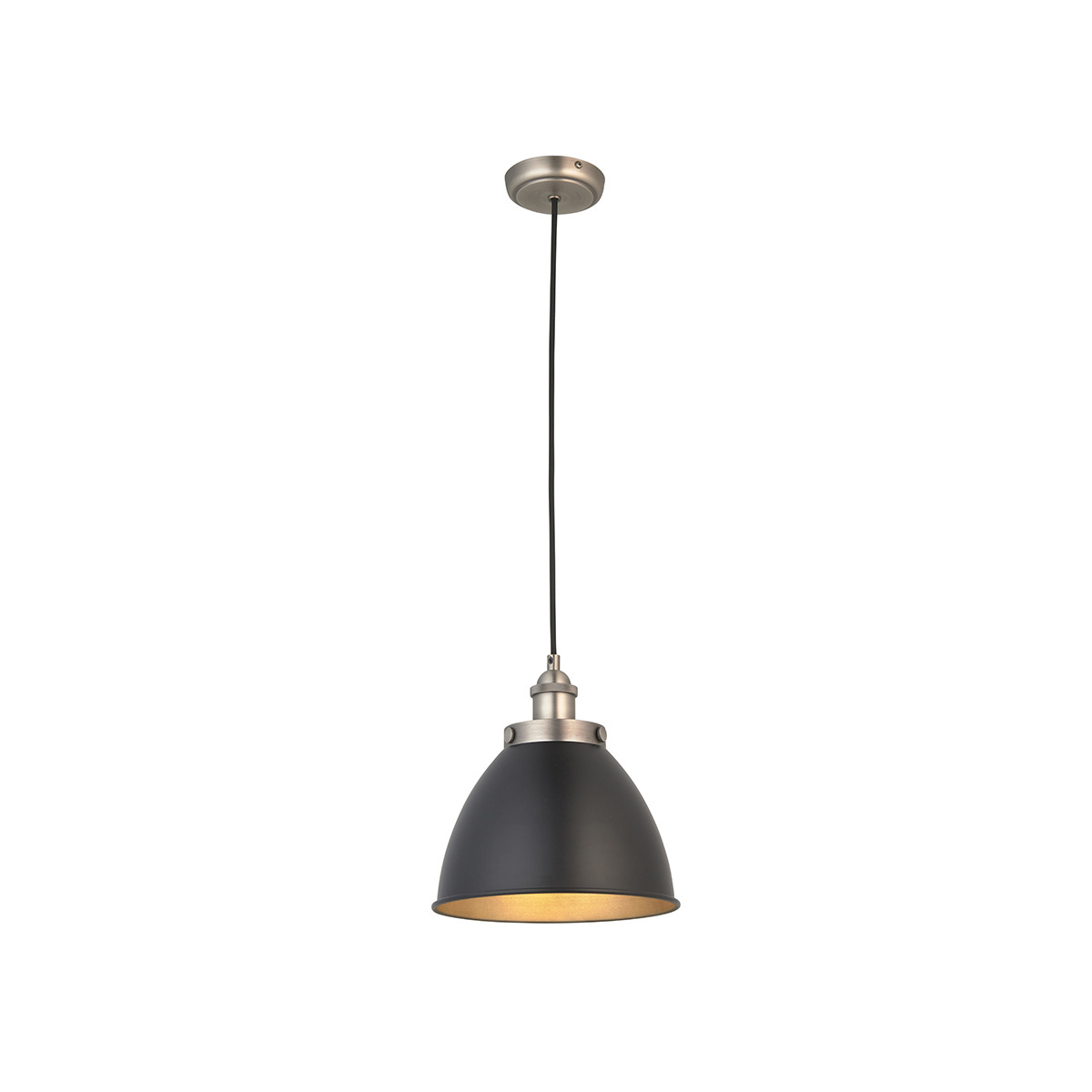 Fletcher Small Pendant in Aged Pewter and Matt Black