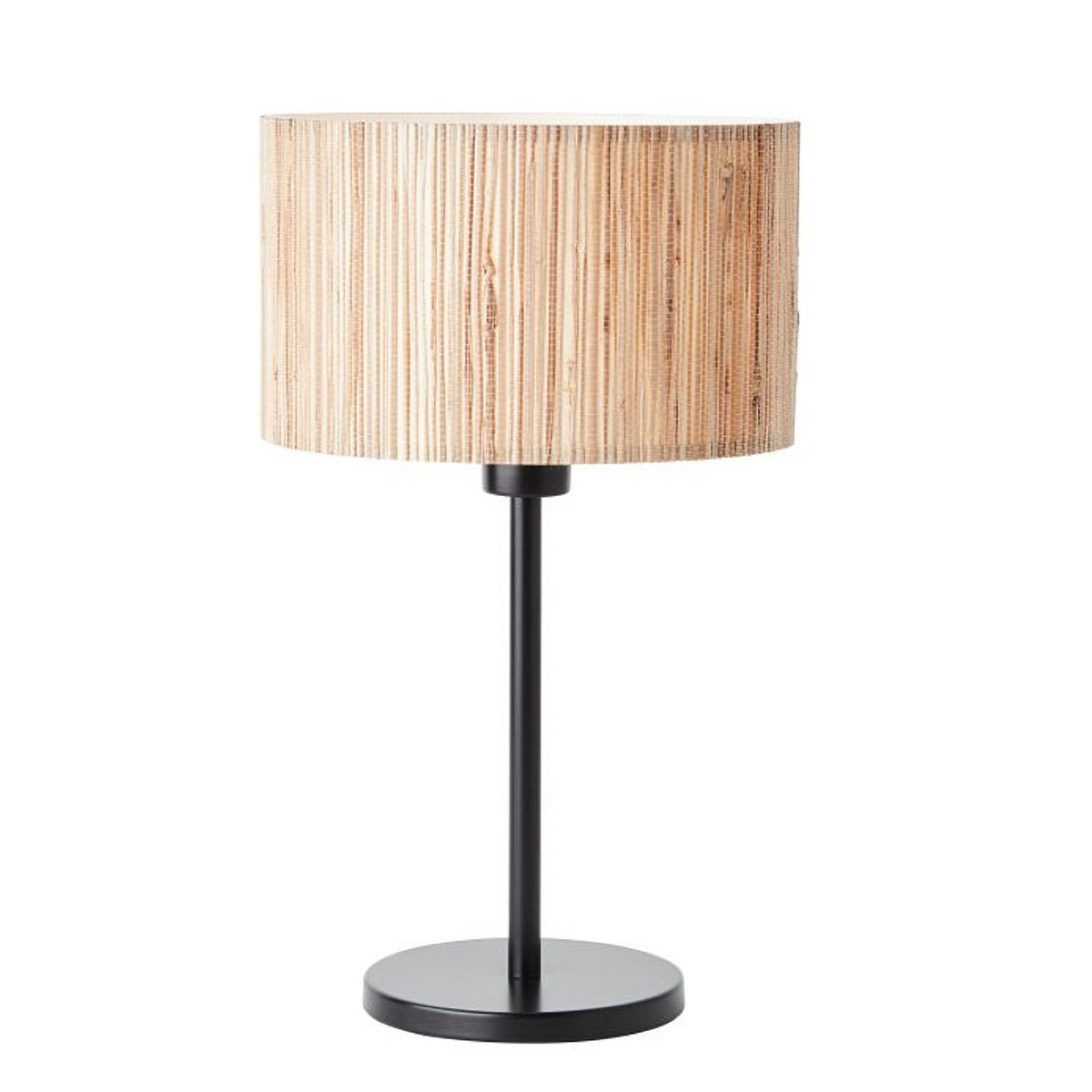 Lucille Natural Seagrass Table Lamp in Matt Black