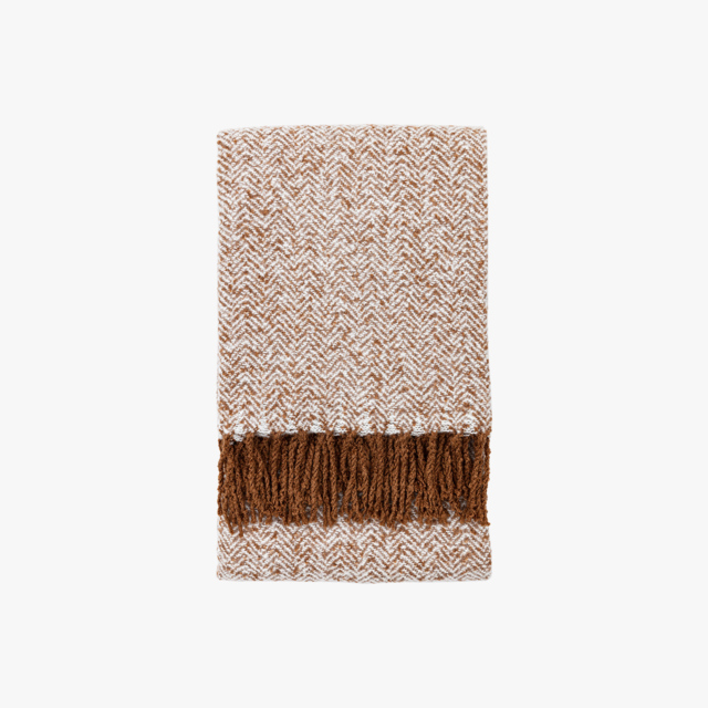 Idle Herringbone Throw in Tan