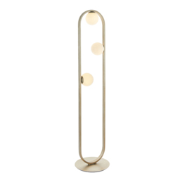 Aquene Oval Opal Glass Floor Lamp in Silver