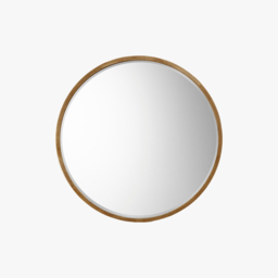 Newport Round Mirror in Antique Gold, Large