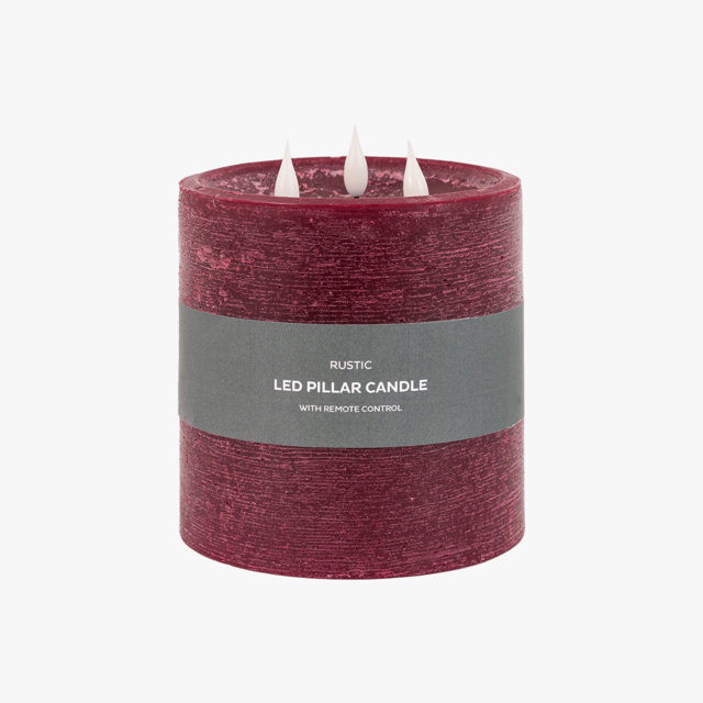 Homespun LED 3 Wick Candle in Oxblood