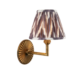 Sinclair Wall Light in Antique Brass and Zigzag 16cm Grey Shade