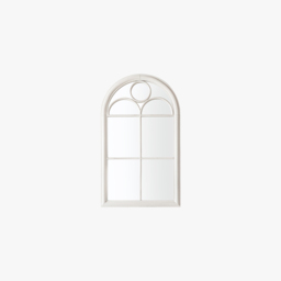 Oriel Outdoor Mirror in White
