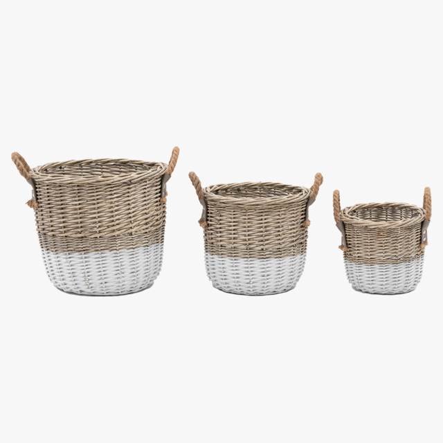 Marlowe Hand Woven Willow Storage Basket Nest, Set of 3