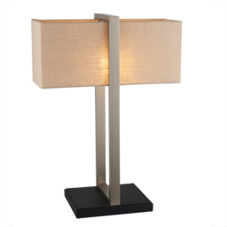 Kadence Natural Shade Table Lamp in Satin Nickel