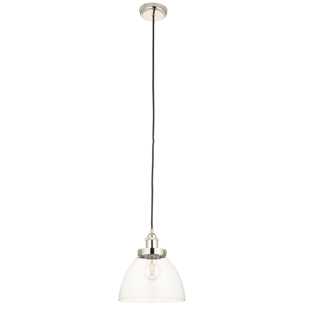 Ralph Glass Pendant in Bright Nickel