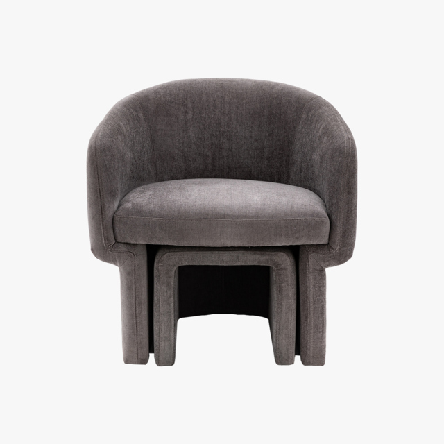 Kick-back Armchair in Slate