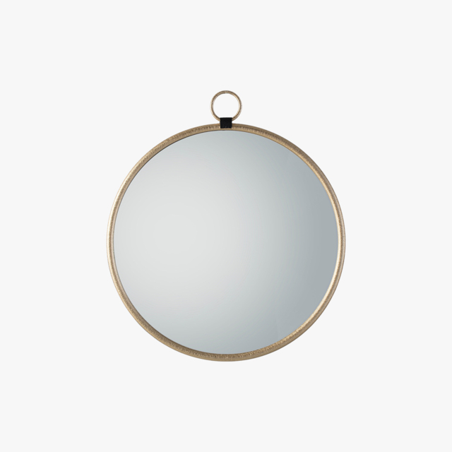 Greg Round Hanging Mirror in Gold