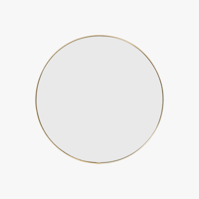 Ciara Round Mirror in Brass, Medium