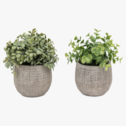 Faux Sage Potted Plant, Set of 2