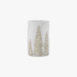Linden Forest Vase in White and Gold
