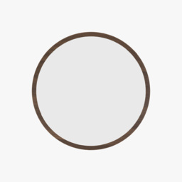 Bergen Round Mirror in Walnut, Medium