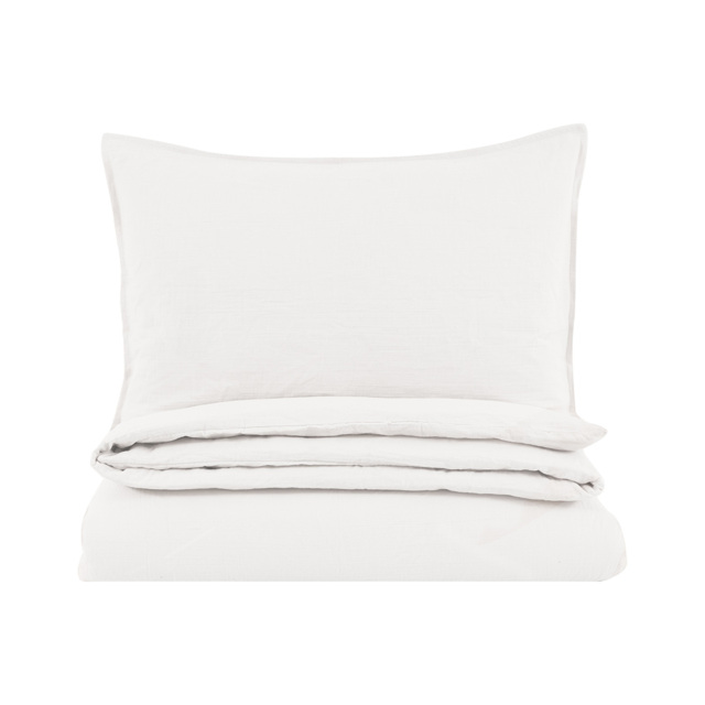 Remi Washed Cotton Quilt Cover Set in White, Super King