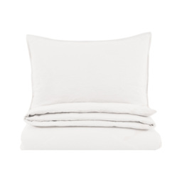 Remi Washed Cotton Quilt Cover Set in White, Super King