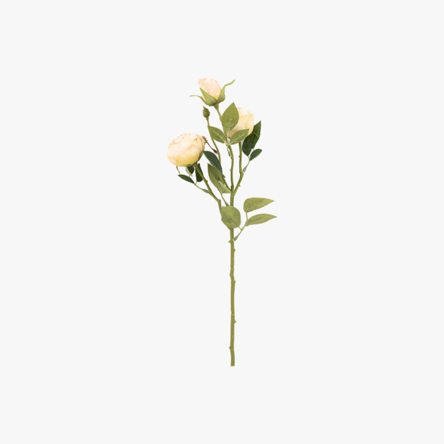 Faux White Rose Stem, Set of 6