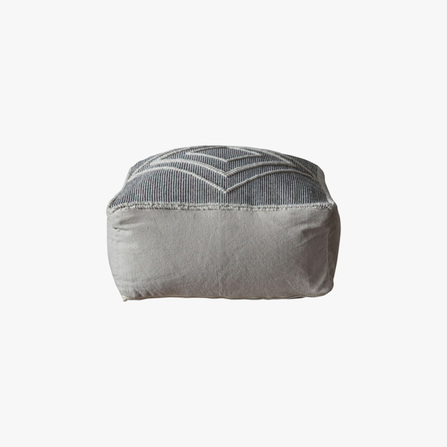 Venessa Black & Cream Patterned Pouffe