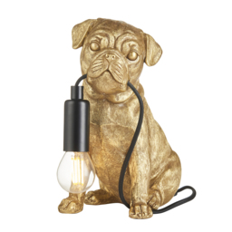 Patti Pug Puppy Table Lamp in Gold