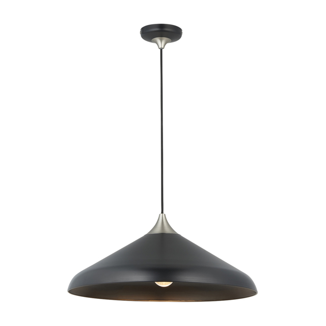 Rian Coned Pendant in Matt Black
